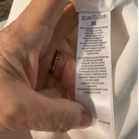 NWT French Connection Whisper Long Sleeve Mini Dress, White Ponte Size 12 LWD - Picture 7 of 7